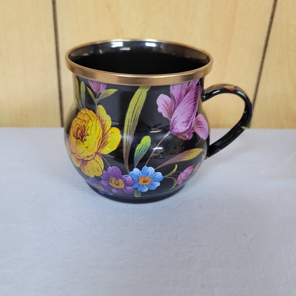 MacKenzie-Childs Other - MacKenzie-Childs Black Floral Market Mug